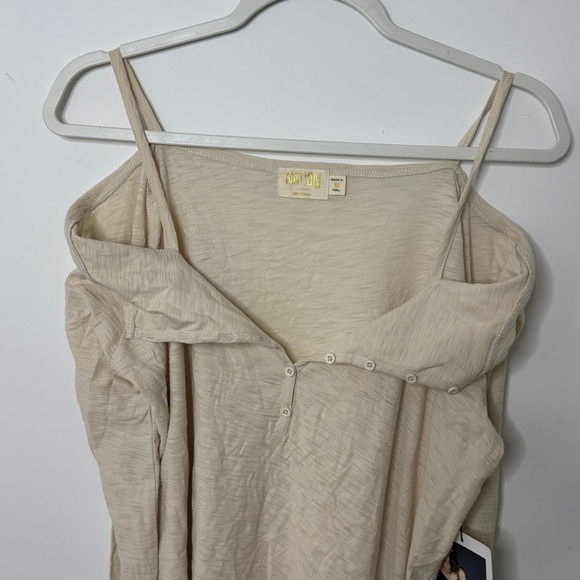 NEW Nation LTD 100% Pima Cotton Long Sleeve Top Size Medium Pearl Ivory Harlow - Picture 5 of 8